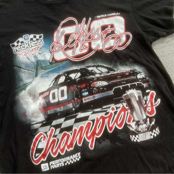 NASCAR Inspired Graphic Racing Tee Shirt Dale Earnhardt Championship Reckless L - Picture 2 of 5